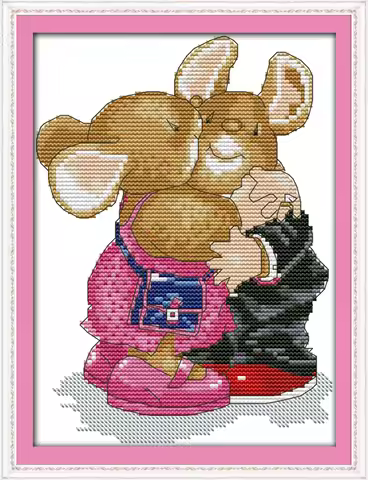Happy hug cross stitch kit 14ct 11ct count print canvas stitches embroidery DIY handmade needlework 