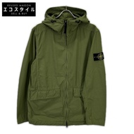 Stone Island 22SS 761540833 卡其色尼龍 x 棉質羅盤貼片 Naslan 輕薄連帽拉鍊夾克 L 碼 [二手]