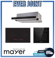 Mayer MMIH752CS [75cm] 2 Zone Induction Hob with Slider + Mayer MMTH90 [90cm] Telescopic Hood + Mayer MMDO8R [60cm] Built-in Oven with Smoke Ventilation System Bundle Deal