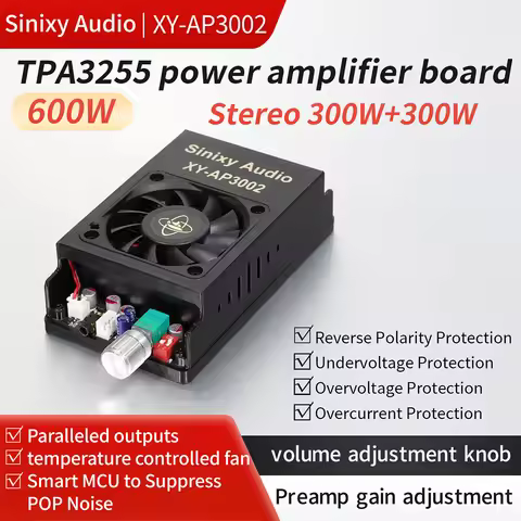 XINYI Sini Audio XY-AP3002 Pure Class D Amplifier Board with TPA3255 Chip 600W High Power Output for