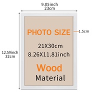 21x30cm Black White Wood Grain Color Photo Frame Hanging on The Wall Frame Poster Certificate Canvas