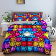 Geometric Pattern Duvet Cover Psychedelic Bedding Set Comfortable Quilt Cover Set With Zipper Closur