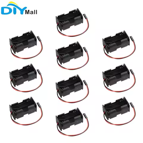 10pcs 4 Cell AA Battery Holder Case Double Layer with 2Pin JR Connector Receiver Battery Pack for RC