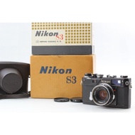 Rare BOX! / Olympic Black [N MINT] Nikon S3 35mm Film Rangefinder Camera + W-Nikkor 35mm f/1.8 Lens 
