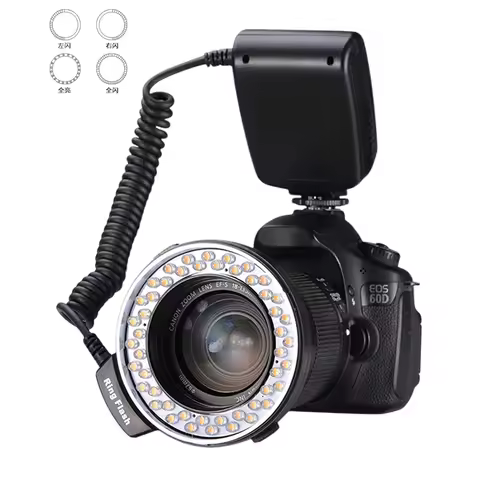 RF 550D Macro LED Ring Flash Light Universal for Nikon Canon Olympus Fuji DSLR Camera Photography Ac