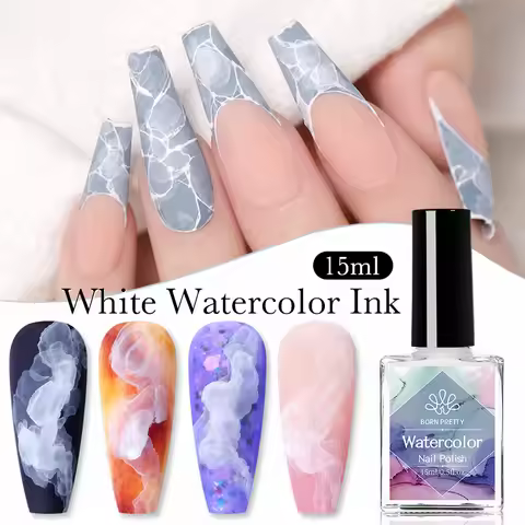 BORN PRETTY 15ml White Watercolor Gel Nail Polish Blossoms Spreading Effect Functional Gel Blooming 
