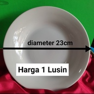 piring makan keramik putih polos ukuran 9inchi ♧♧ HARGA 1 LUSIN