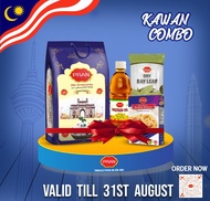 MERDEKA SPECIAL KAWAN COMBO BASMATI RICE 1 KG/BAYLEAF 50 GM /MUSTARD OIL 400 ML/BOMBAY BIRYANI MASAL