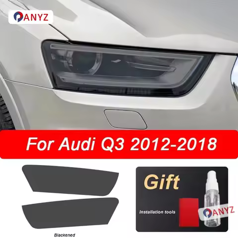 2 Pcs Car Headlight Protective Film Transparent Black TPU Sticker For Audi Q3 8U F3 2012-Present RSQ