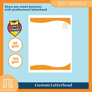 Custom Letterhead Printing ✅New Lower price🚀 (80/100gsm)0.05 sen