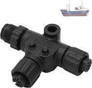lvifloae NMEA 2000 T Connector 3 Port M12 5 Pin Thread Waterproof IP67 Male/Female Marine Grade Easy