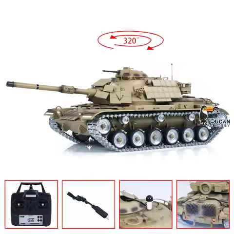 US Stock 1/16 TD RC Battle Tank M60A1 ERA USA Radio Control BB Infrared Battle Tanks Model Metal Whe