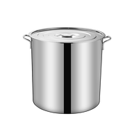 Stainless Steel Barrel Soup Bucket Commercial round Barrel Large Capacity Deep Soup Pot with Lid Thi