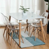 [READY 🇱🇷 ] EAMES TRANSPARENT DINING SET WITH 4 OR 6 EAMES TRANSPARENT CHAIR