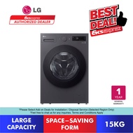 LG 15kg Slim Front Load Washer with AI Direct Drive and TurboWash F2515SNTGE Washing Machine