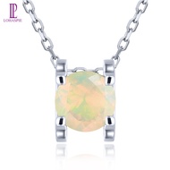 Lohaspie Jewelry Genuine Solid Sterling Silver 925 Pendant Original Natural Opal Necklace Opal Stone