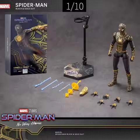 Zd Original Spider Man Marvel Legends 1/10 Peter Parkeer Gold Black Red Articulation Model Action Fi
