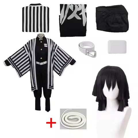 2026 Anime Iguro Obanai Haori Kimono Adult Cosplay Costume Wig White Snake Props Halloween Costume
