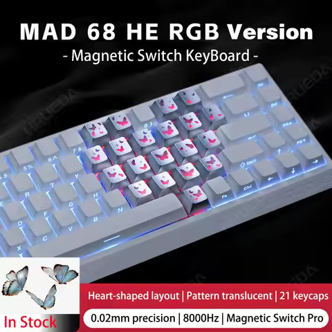 FGG MADLIONS Mad60 68 HE Magnetic Switch Mechanical Keyboard Butterfly Keycap Wired RGB Hot Swap 8KH