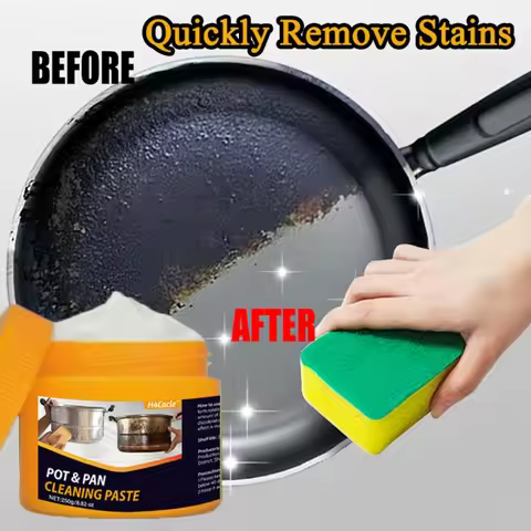 Multi-Purpose Kitchen Cleaner - Pot &Pan Cleaning Paste for Stove and Cookware Rust Stain Removal Cl