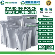 Standing Pouch PURE ALUMUNIUM FOIL Delkochoice Food Ziplock Packaging