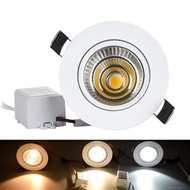 COB LED Spot 3W 5W 7W 10W 12W Recessed Downlight Aluminum with Driver AC85-265 Black Silver White BodyV