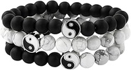 Yin Yang Bracelet, Friendship Bracelet for 3, Tai Chi Gifts, Matching Yin Yang Beaded Bracelet