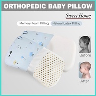 Infant Baby Sleep Pillow 100% Cotton Toddler Pillow Latex Memory Foam Filler Against Flat Head