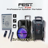 speaker portable wireless 15 inch fest p15f original speaker aktif 15