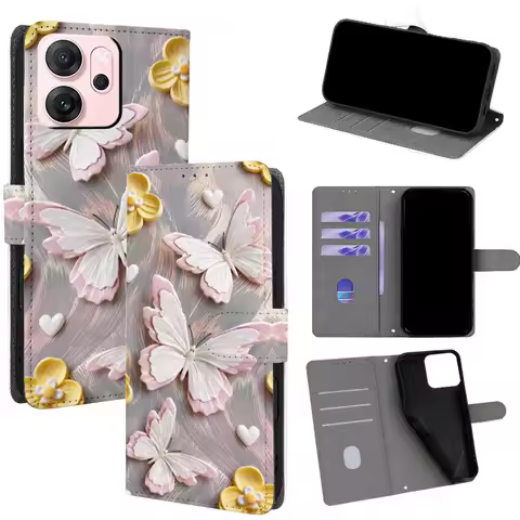 Colorful Butterfly Flip Phone Cover for Oppo K13 Turbo R15 R11s F31 K10/Find X9 X8s X7 X6 X5 X3 with