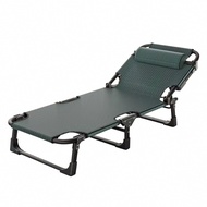 [特價]【IDEA】多功能免安裝三段式透氣休閒躺椅/摺疊躺椅(附頭枕/午休椅)綠色