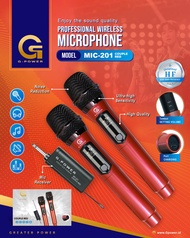 G-POWER Mic Wireless 201 Couple Gold Mic Karaoke Meeting Jernih Bisa Charger - Garansi 1 Tahun