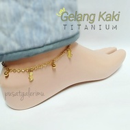 18K Gold TITANIUM Anklet Catty FREE BOX