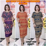 SET PUA KUMBU 45-75KG BLOUSE PEPLUM AND SKIRT