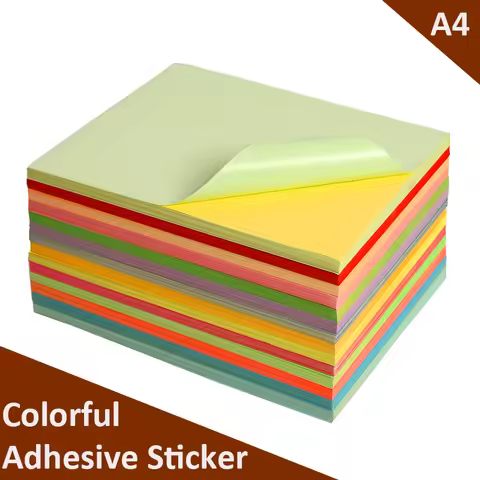 A4 Color Self-adhesive Sticker Paper Colorful Adhesive Label Waterglue For Copier Laser Inkjet Print