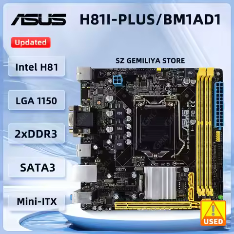 ASUS H81I-PLUS Mini ITX Motherboard H81I-PLUS/BM1AD1/DP_MB LGA 1150 intel H81 support Core i3-4130 i