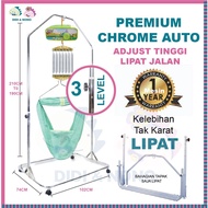 VIVA Spring Cot Rangka Buaian Boleh Lipat POMA Baby Cradle Electronic Mesin Buaian Elektrik Bayi Rangka Besi Buai