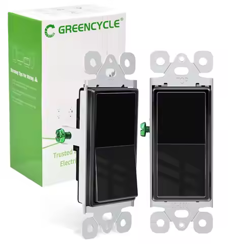 2-10PK Single Pole Rocker Light Switch Paddle Light Switch 15 Amp,Sp Switches Black,120V-277V AC On/