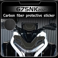 For CFMOTO 675NK 675 NK NK675 675nk 2025 3D Carbon fiber protective sticker fuel tank sticker body p