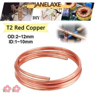 JANELAXE932JN 1Pcs T2 Copper, Soft 99.9% Pure Copper Copper Tube Coil,  1 Meter OD 2-12mm ID 1-10mm 