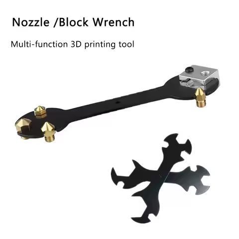 Nozzle Wrench Heating Block Spanner Black Iron Multi-Function 5 IN 1 For 3D Printer Parts E3D MK8 V6