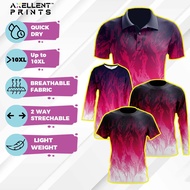 Axellent Purple Flare Tshirt Jersey Sublimation Unisex Tee Short Sleeve Baju Jersi Custom Name Unifo