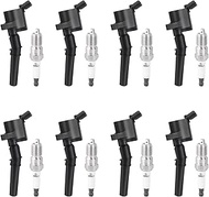 Set of 8 Ignition Coil Pack and Spark Plugs Compatible with Ford Mustang E150 E250 Expedition Explor