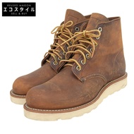 RED WING 6吋經典圓頭銅色粗獷耐用固特異縫製皮革圓頭靴，棕色，美國碼5 6.5 D淨化草本(US) [二手]