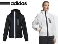 adidas 愛迪達 三葉草 女 外套 健身 運動 連帽風衣外套 夏季防曬外套 高質感 簡約三條 拉鍊口袋 薄款透氣內裡