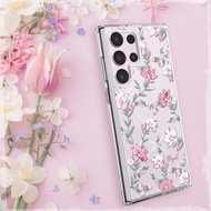 Samsung S26/S25/S24/S23 輕薄軍規防摔水晶彩鑽殼-小清新-粉劍蘭