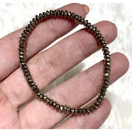 Gelang Tangan Batu Pyrite Emas 3A Asli  (Batu Pyrite Semulajadi) Pyrite bracelet