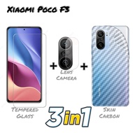 Tempered Glass Layar Xiaomi Poco F3 Garskin Back Handphone Dan Pelindung Camera Poco F3