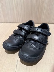 Geox 黑色魔術貼皮鞋 小童返學鞋33號