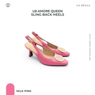 LA BELLA  รองเท้าคัชชูส้นสูงหนังแกะ รุ่น LB AMORE QUEEN  SLINGBACK HEELS - COLORFUL